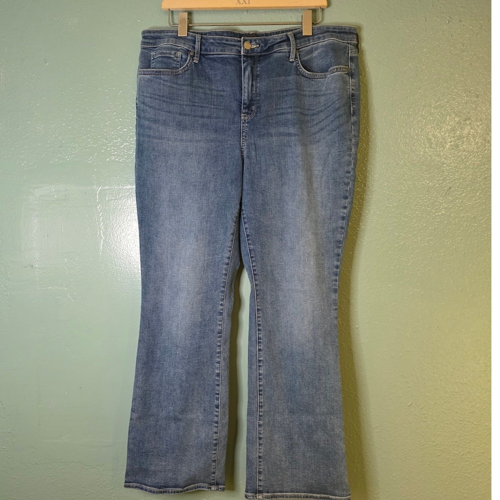NYDJ Barbara Bootcut Jeans Blue Lift Tuck Stretch Denim 16 Short W37 L30